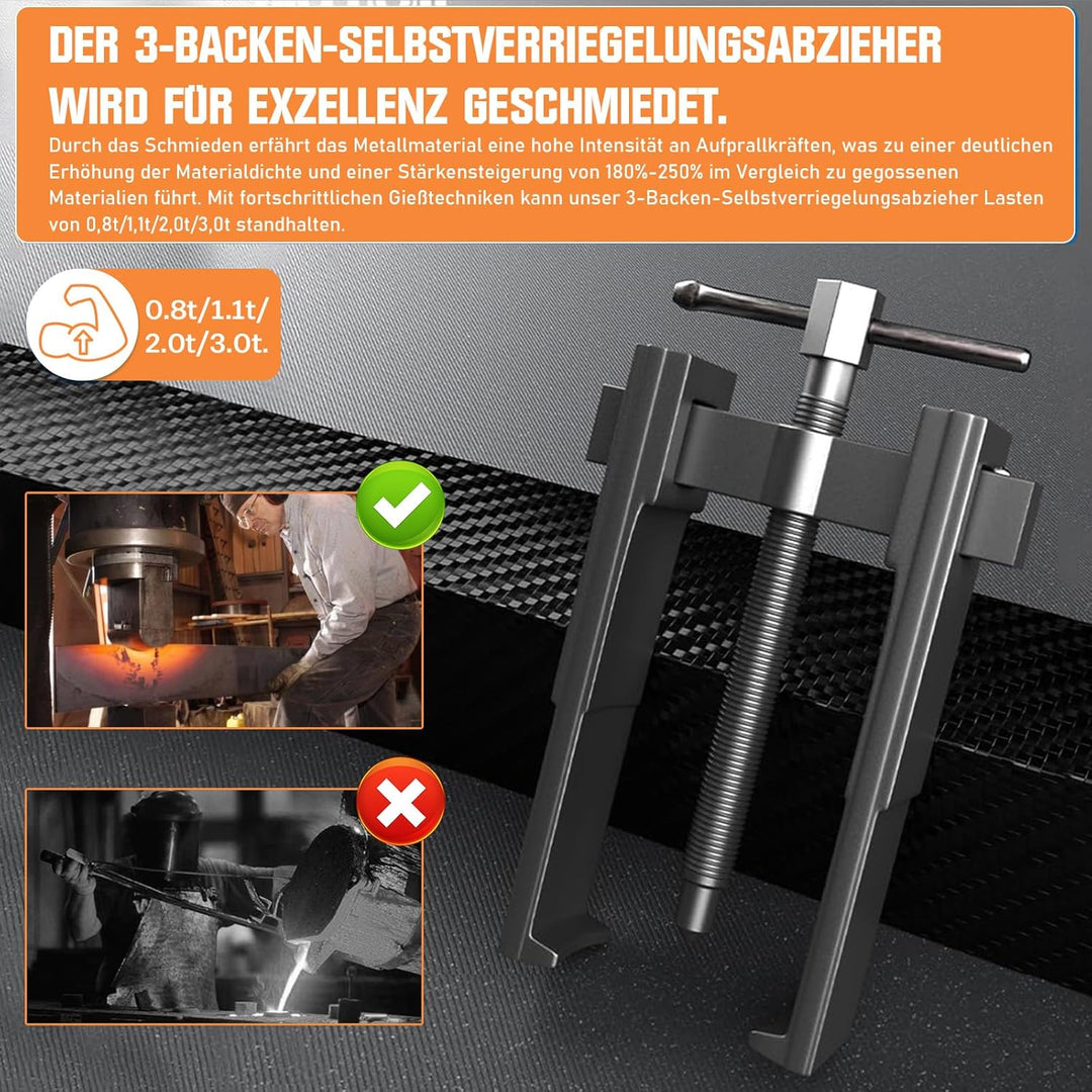 3 Stück Zweibacken Lagerabzieher Satz 3" 4" 6" 20-85mm, 2 Arme Kugellager Abzieher Zahnradlager, Spe