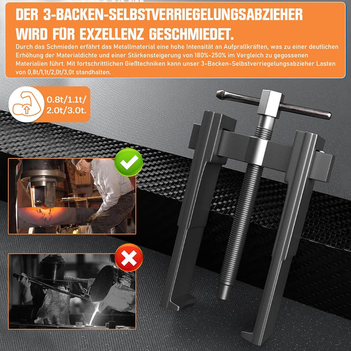 3 Stück Zweibacken Lagerabzieher Satz 3" 4" 6" 20-85mm, 2 Arme Kugellager Abzieher Zahnradlager, Spe