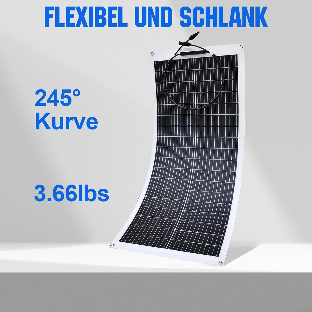 ECO-WORTHY 400 Watt 12V 4 Stücke 100W Flexible Solarpanel Mono Solarmodul PV für Balkon Wohnwagen Va