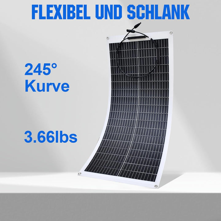 ECO-WORTHY 400 Watt 12V 4 Stücke 100W Flexible Solarpanel Mono Solarmodul PV für Balkon Wohnwagen Va