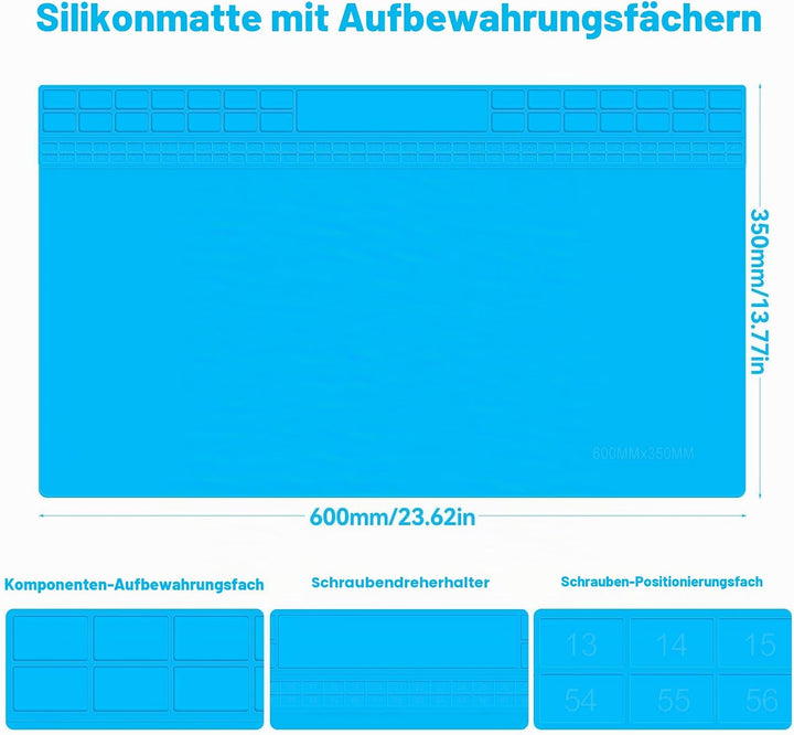Lötmatte Silikon Extra Gross 60 × 35cm Antistatische Reparatur Matte Silikonmatte Arbeitsmatte Werks