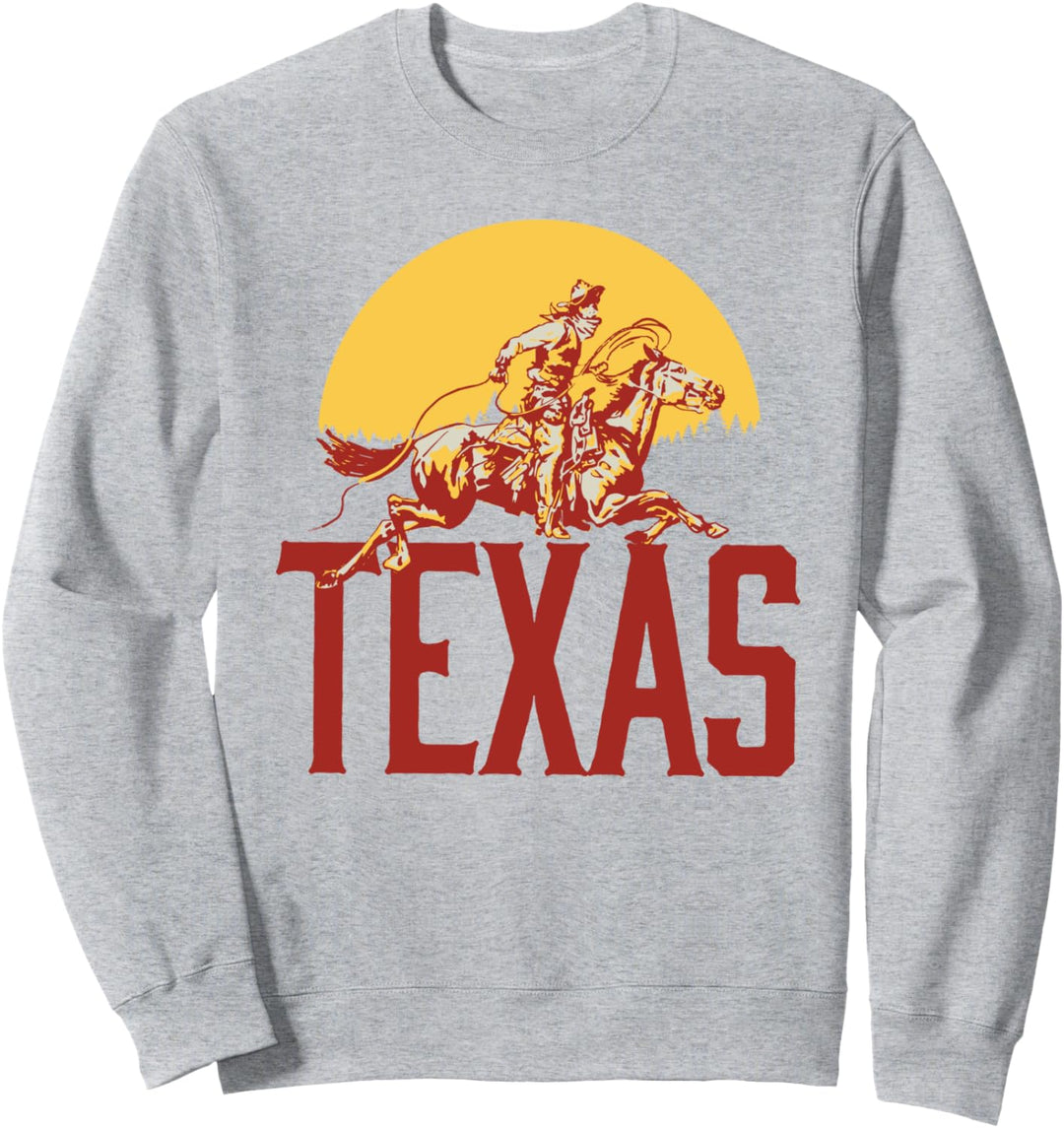 Texas Retro Roping Cowboy Vintage Graphic Sweatshirt