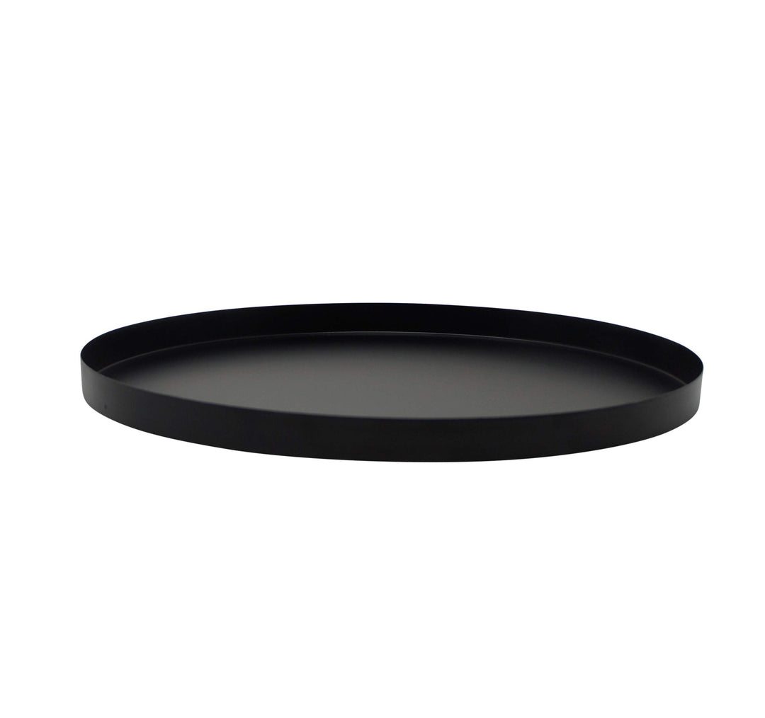 LaLe Living Dekotablett LEVI rund aus Eisen matt schwarz, Ø34 cm, Schwarz