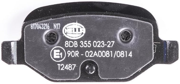 HELLA PAGID 8DB 355 023-271 Bremsbelagsatz - T2487 - Dicke/Stärke: 14.4mm - Bremssystem: Lucas - mit