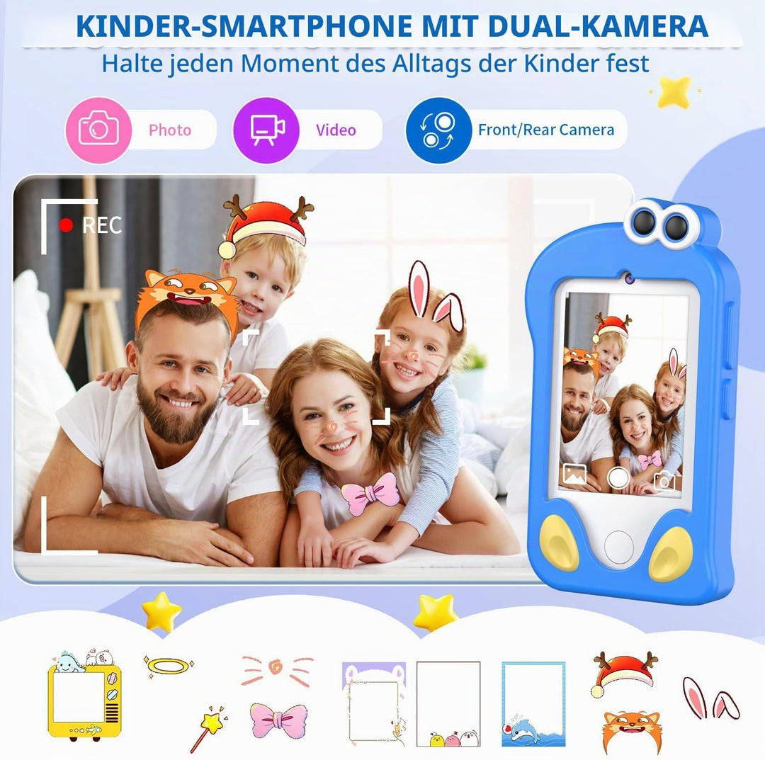 Kinderhandy Spielzeug mit Dual Kamera Kinderkamera 2.8 Inch Touchscreen Lerntelefon Lernspielzeug mi