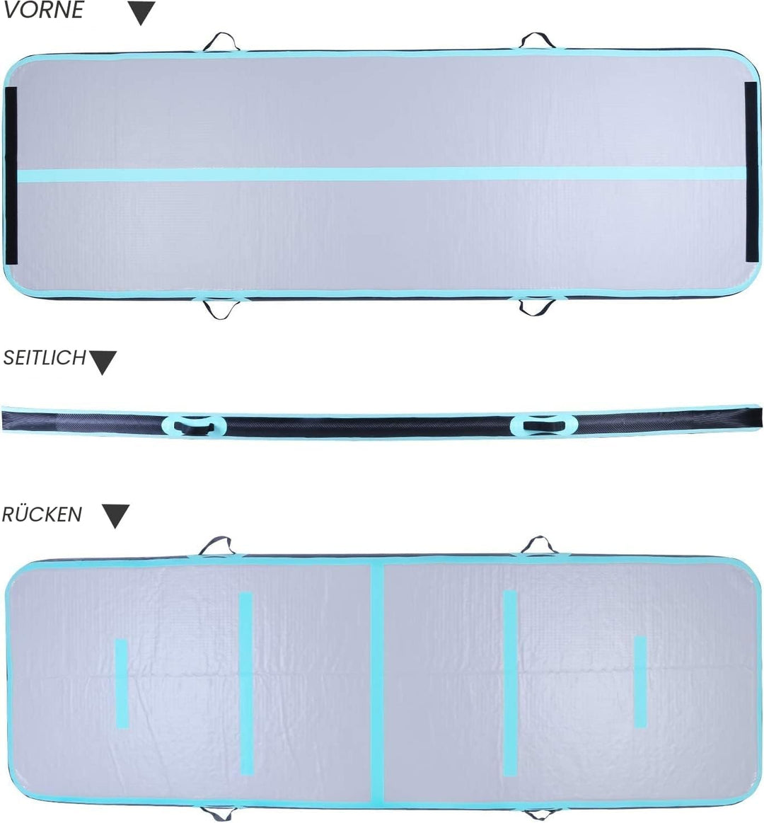 EVOLAND Turnmatte Aufblasbar, Tumbling Matte, Aufblasbare Matte Tumbling Track mit elektrischer Pump
