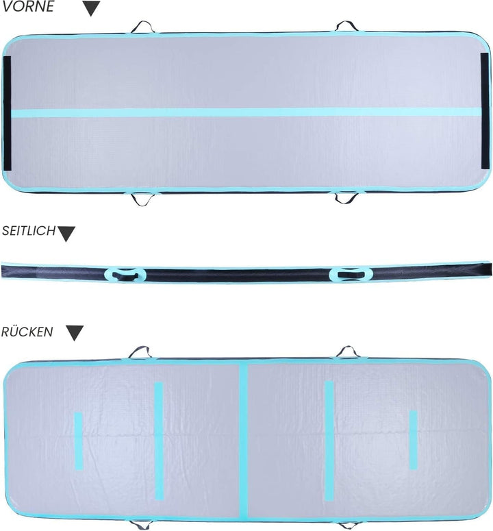 EVOLAND Turnmatte Aufblasbar, Tumbling Matte, Aufblasbare Matte Tumbling Track mit elektrischer Pump
