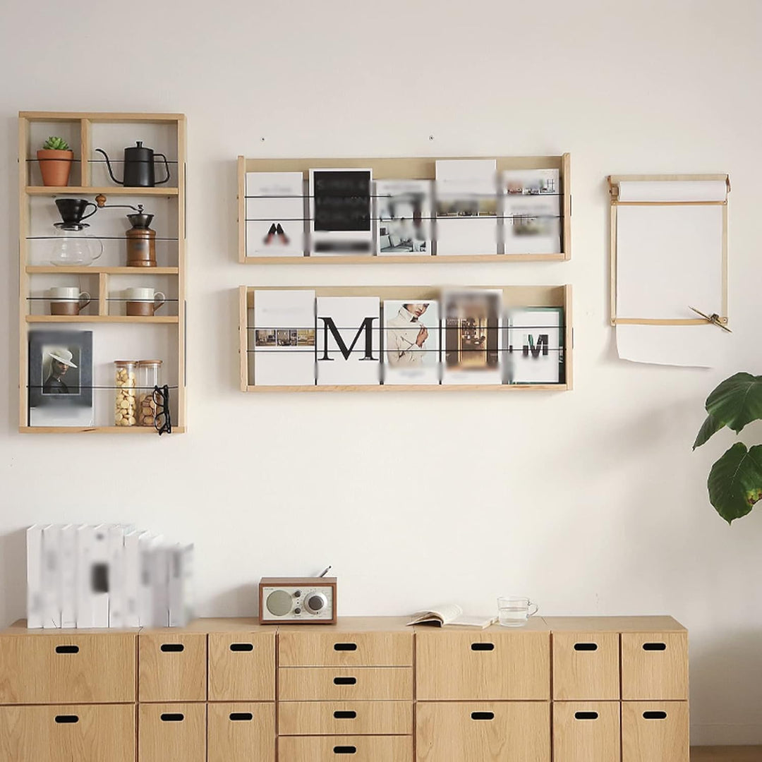 TOMYEUS bücherregal Hölzerne Bücherregal Mehrzweck Wandhänge-Bücherregale Wandlager for Wohnzimmer,