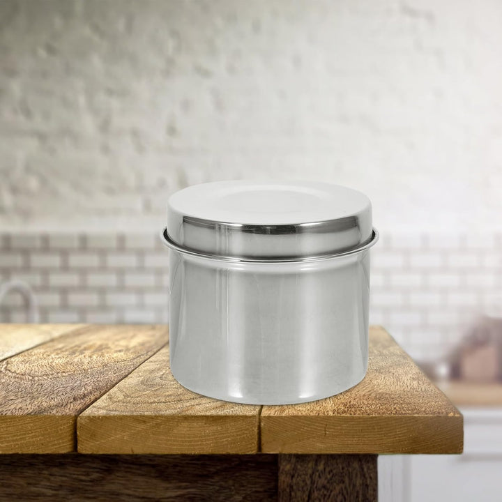 Edelstahl Lebensmittelbehälter 350ml Rund 8cm 4 Stück Luftdichte Probenboxen für Schulkantinen und F