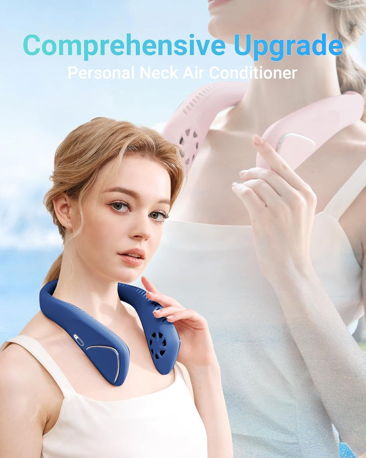 Jialexin Tragbarer Nackenventilator, Hals Ventilator Wiederaufladbar mit 6000mah, Persönlicher Venti