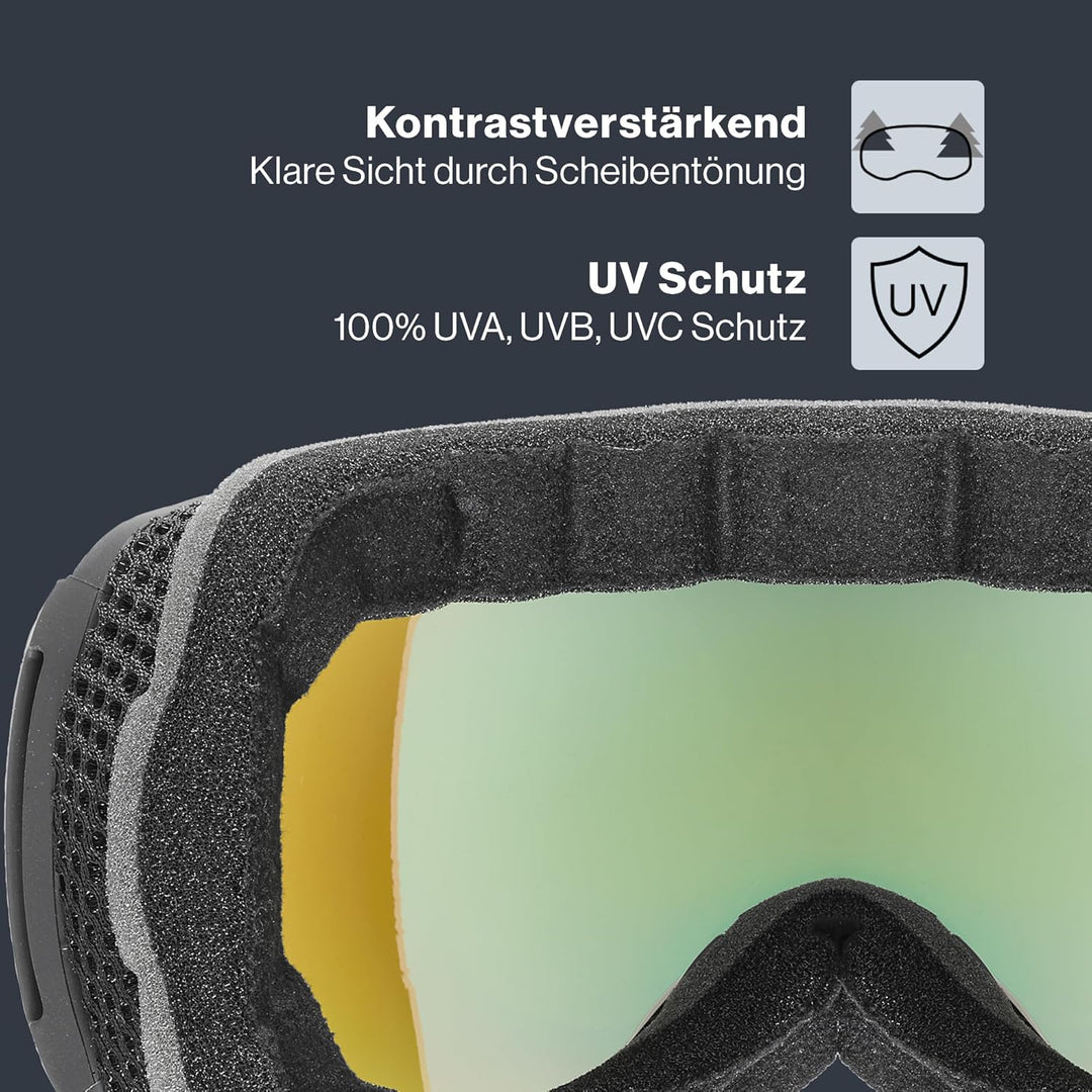 uvex Unisex Downhill 2100 Cv Skibrille (1er Pack) Einheitsgrösse black mat/blue-green, Einheitsgröss