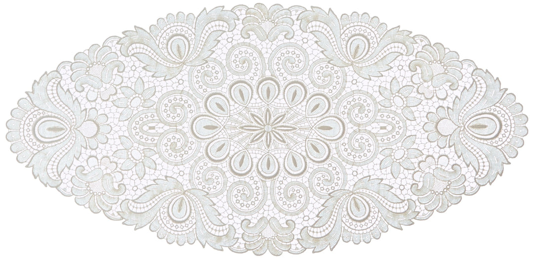 Plauener Spitze by Modespitze 67952 Design Plauen, Gre 40 x 80 cm oval, creme 40 cm x 80 cm oval, 40