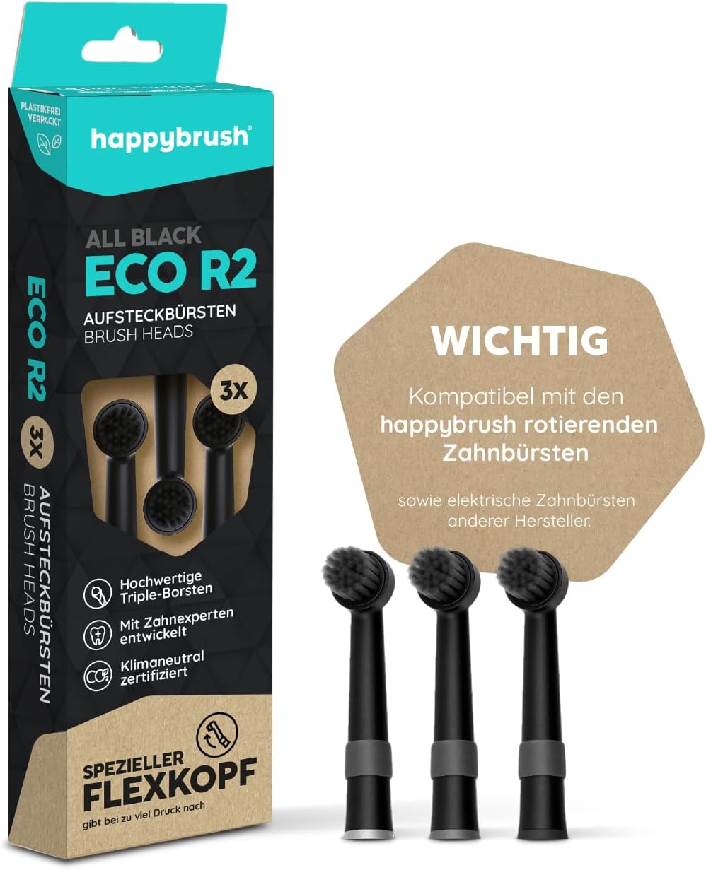 happybrush® Aufsteckbürsten für elektrische rotierende Zahnbürsten - Kompatibel mit R2, sowie Modell
