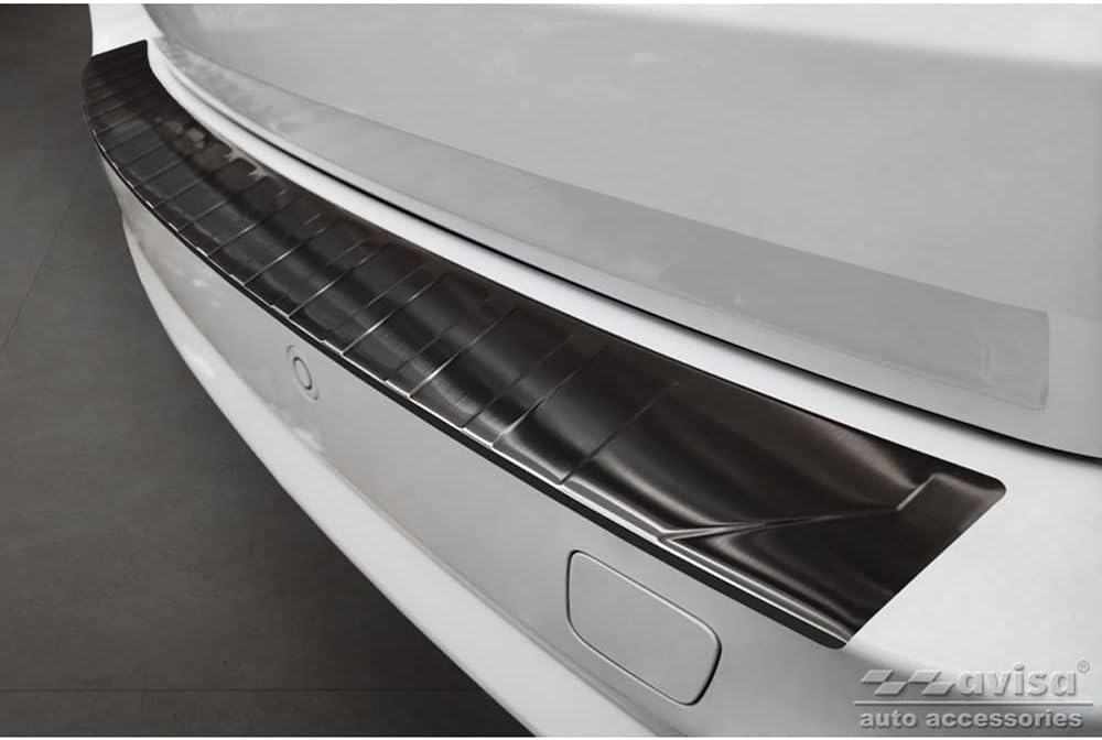 Avisa Schwarz Edelstahl Heckstossstangenschutz kompatibel mit BMW X5 F15 2013-2018 mit M-Paket 'Ribs