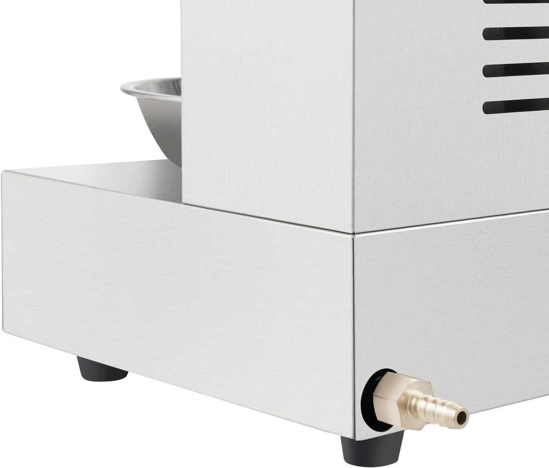 3000W Professionelle Gas-Schawarma-Grillmaschine Edelstahl Vertikalgrill mit 2 Keramikbrennern & 360