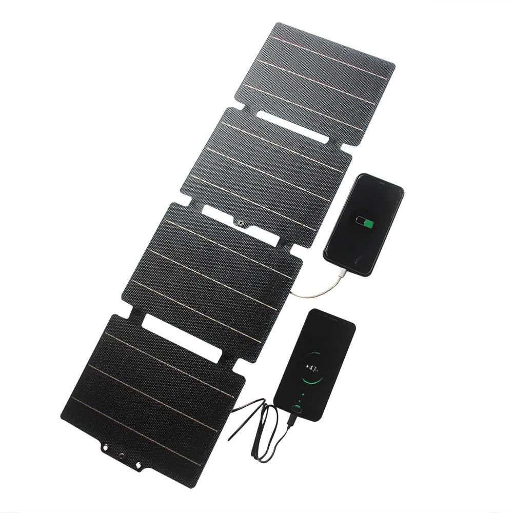 Tragbares Solarladegerät, 25 W, faltbar, ETFE, Flexibles Solarpanel mit USB-C/DC/USB-Ausgängen für P