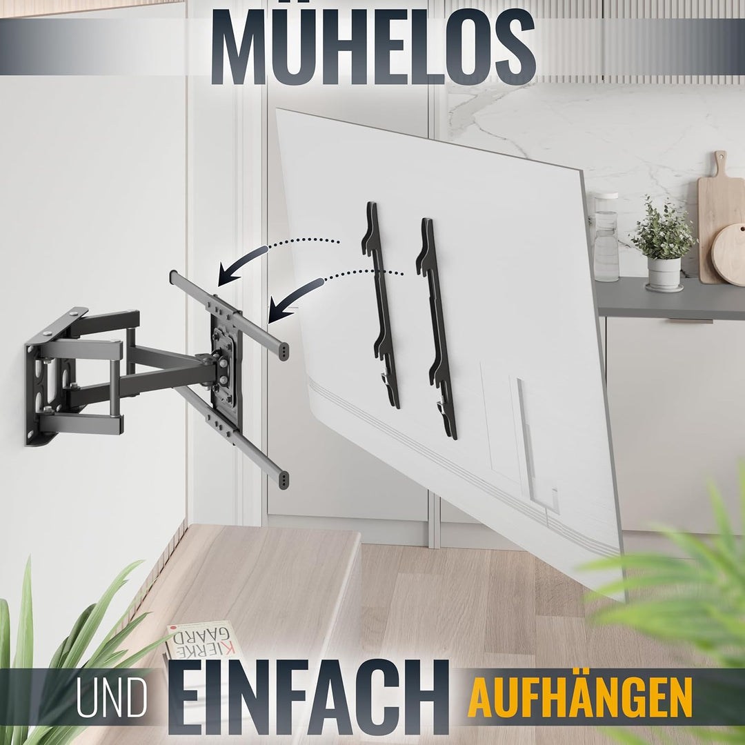 RICOO TV Wandhalterung Fernseher Schwenkbar Neigbar für 40-65 Zoll, Universal TV Halterung S7264, Fe