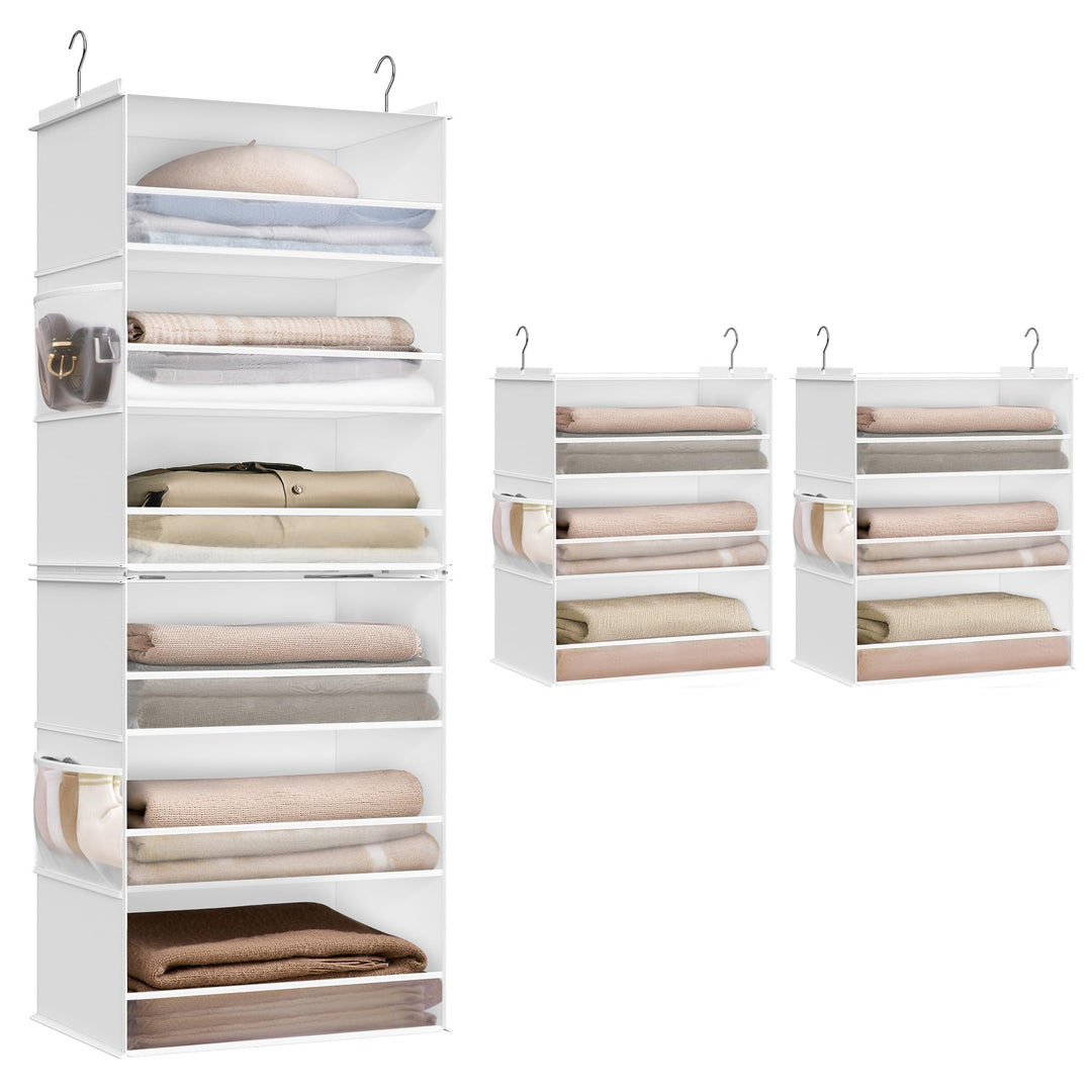 SONGMICS Hängeorganizer, Schrank-Organizer, Hängeregal aufteilbar, Hängeaufbewahrung, faltbar und pl