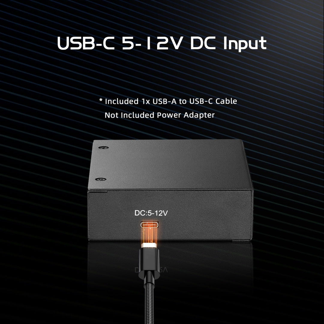 MokerLink 5 Port Gigabit-Industrie-Ethernet-Switch auf DIN-Schiene, Mini-Grösse, Typ-C-Stromversorgu