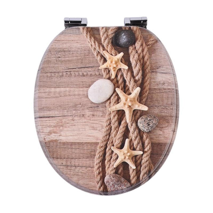 SAINOS MDF Toilettendeckel Mit Absenkautomatik O-förmiger Toilettensitz Mit Verstellbaren Scharniere