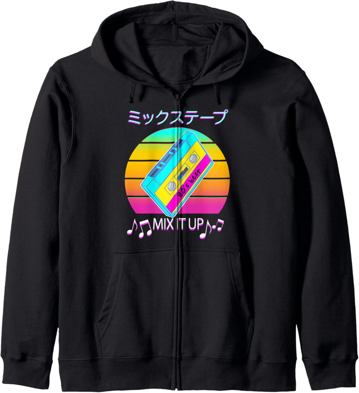 Mix Tape 80er Retro japanischen Otaku Ästhetische Vaporwave Kapuzenjacke