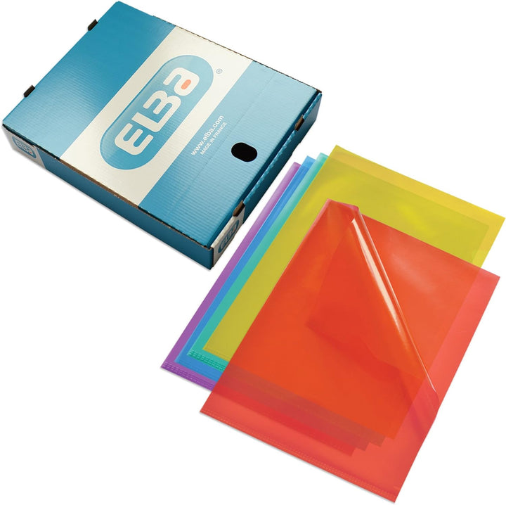 Elba 100206665 Sichthüllen, DIN A4, aus PVC, 0,15 mm, transparent ( 100 Stück ) Assorti Boîte de 100