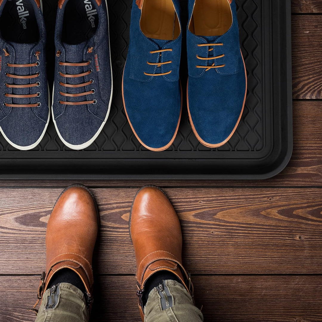 Relaxdays Schuhabtropfschale XL, 3er Set, Unterlage für nasse Schuhe, 60 x 40 cm, grosse Schuhablage