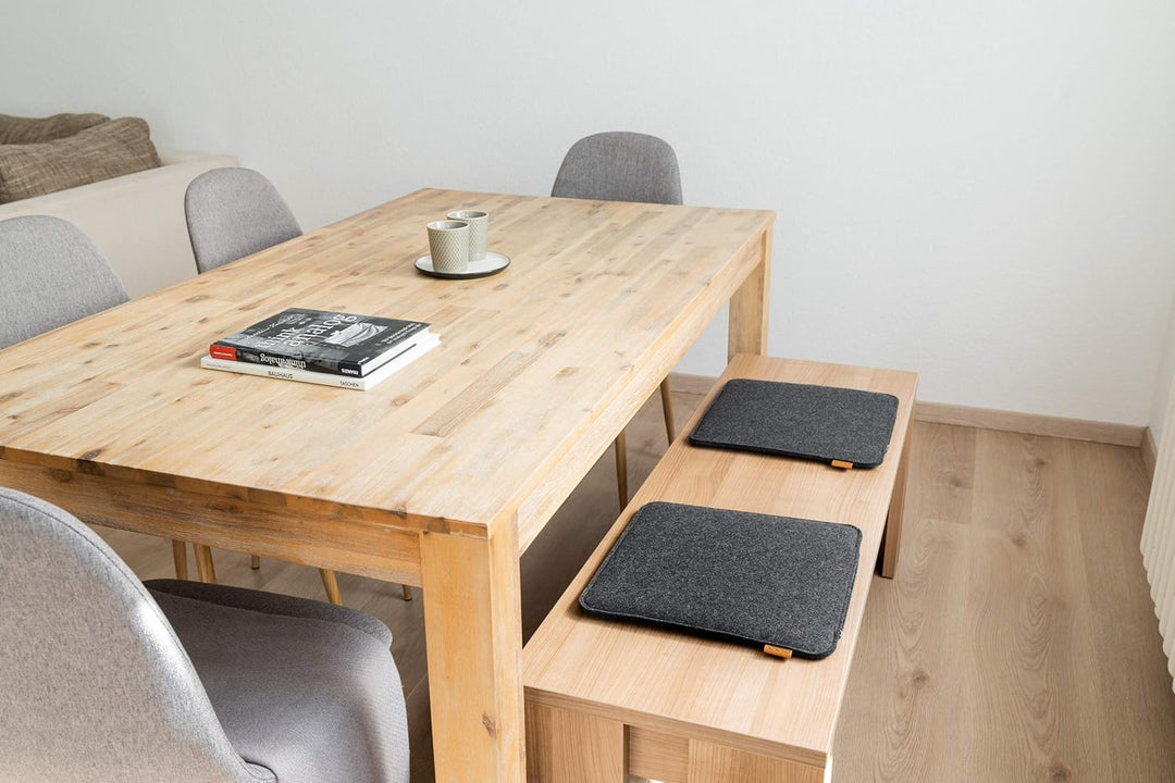 Miqio Design Sitzkissen Rechteckig aus Filz 35x35 cm | 4er Set | Waschbare Stuhlkissen rutschfest |