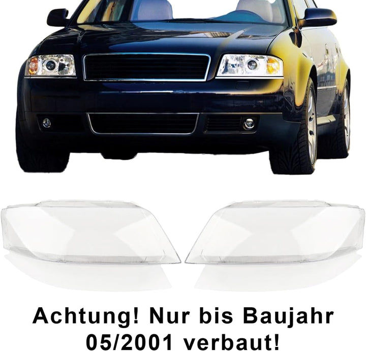 LST Scheinwerferglas Streuscheibe rechts Halogen Xenon kompatibel mit Audi A6 4B2 4B5 C5 Avant Limou