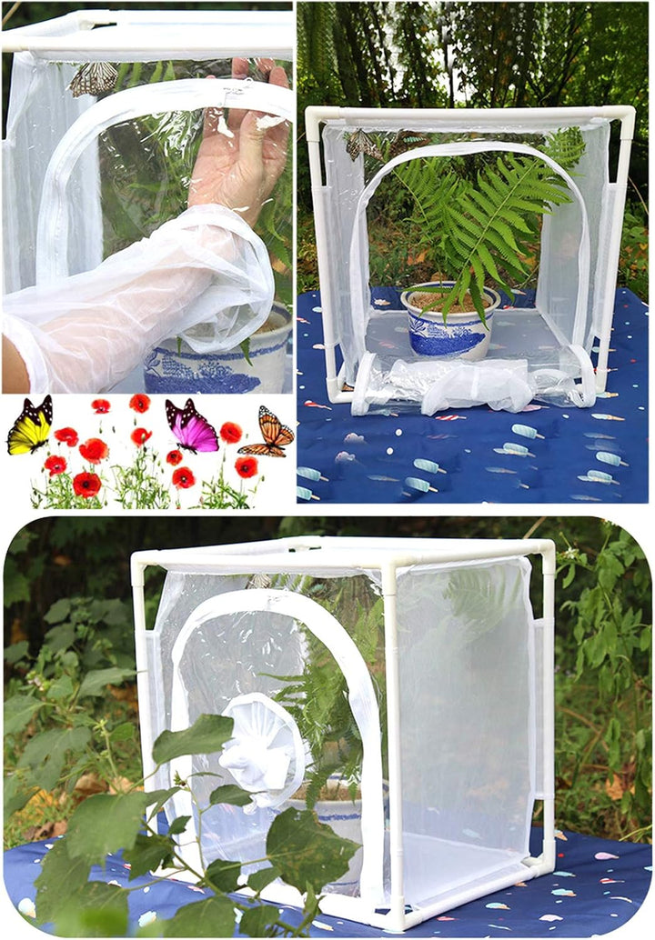 Insekt Und Schmetterling Habitat Käfig, Tragbare Schmetterlingshäuser Netzkäfig Transparent Belüftun