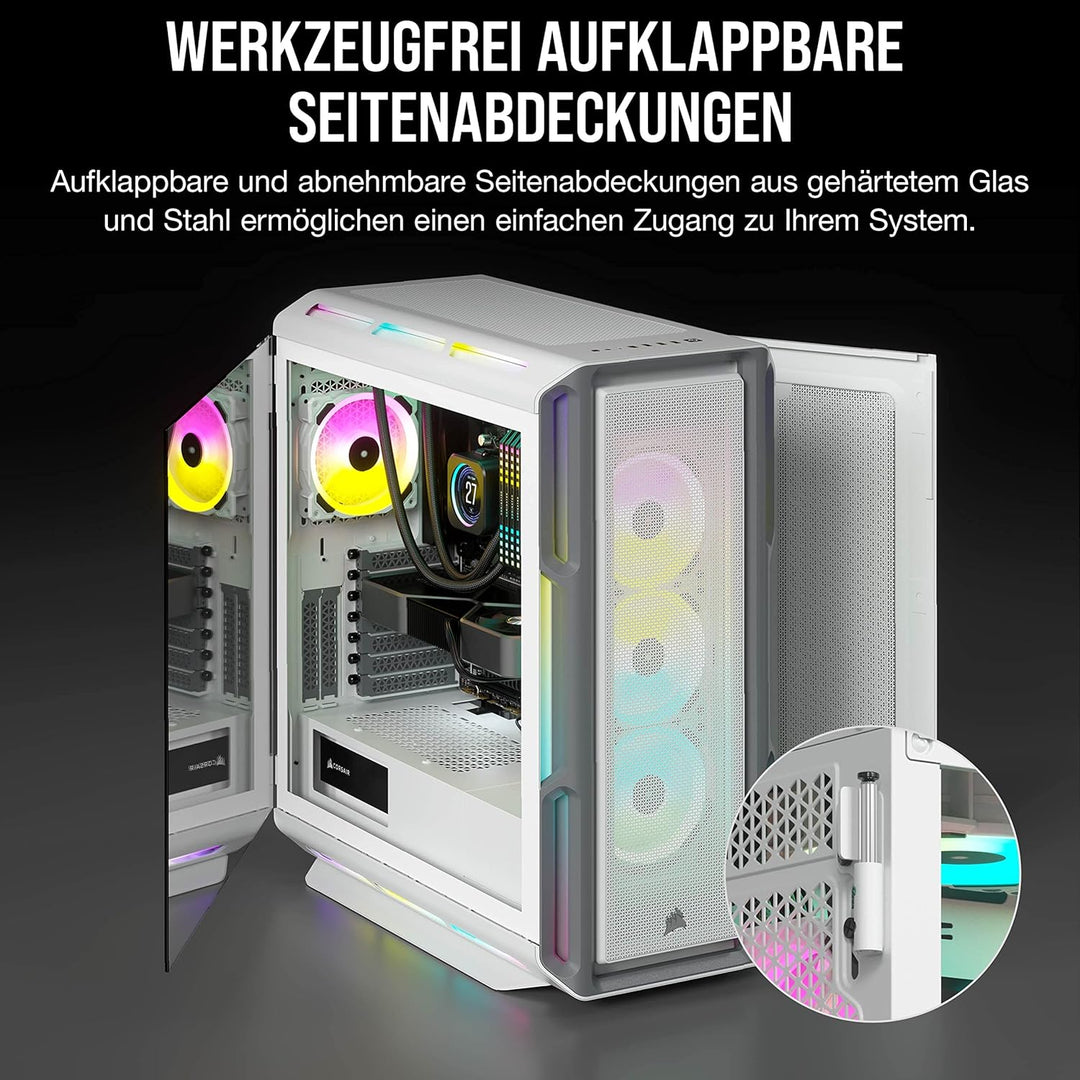 Corsair iCUE 5000T RGB Mid-Tower-ATX-PC-Gehäuse - 208 ansteuerbare RGB-LEDs - Platz für mehrere 360-