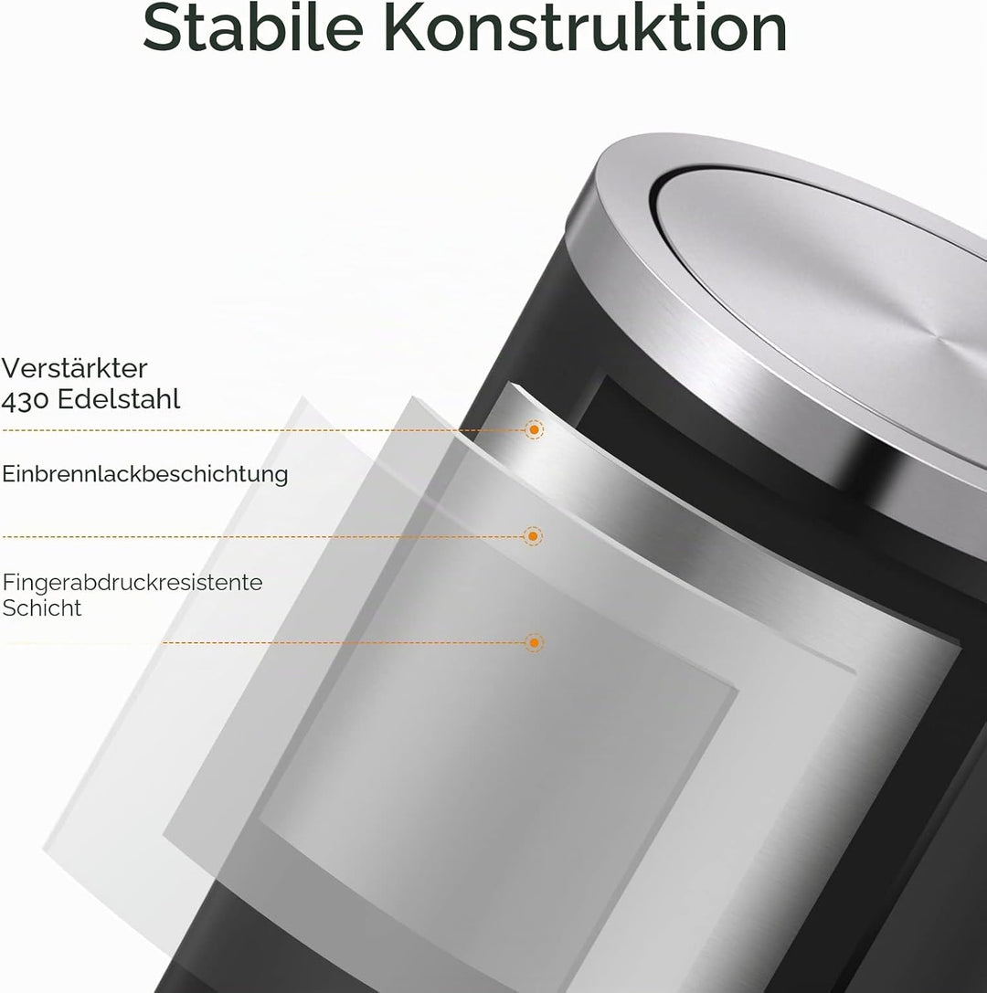 Mbillion Mülleimer mit Deckel, kleiner Mülleimer, niedlicher Metall-Mülleimer für Arbeitsplatte, Ede