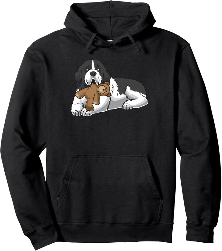 Landseer Hund mit Plüschtier Neufundländer Pullover Hoodie