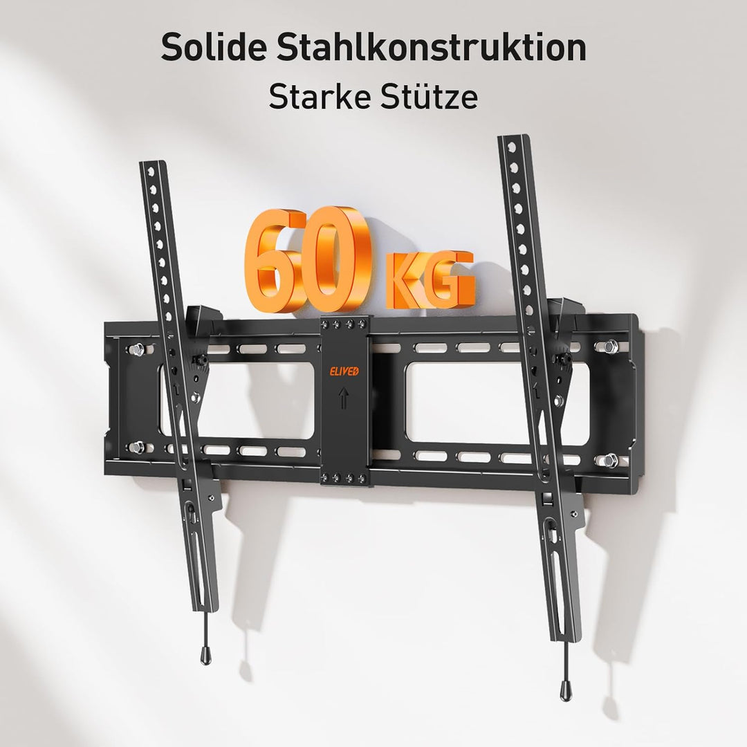 ELIVED Fernseher Wandhalterung Neigbar TV Wandhalterung für die meisten 37"-82" Flach & Curved LED,