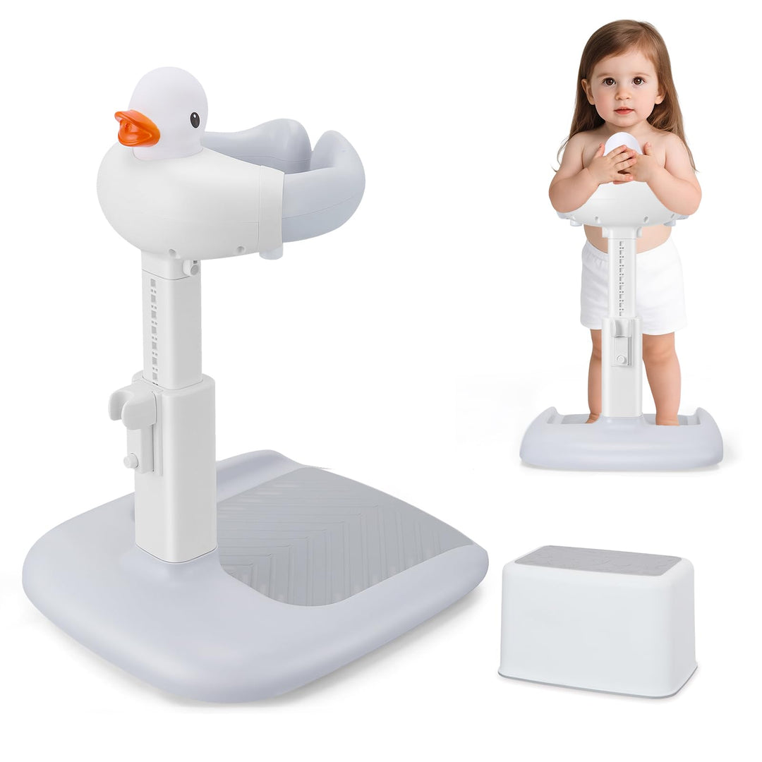 Baby Badewannenständer Duschständer Höhenverstellbar,Baby Dusche Ständer mit AntiRutsch-Basis,Stehhi