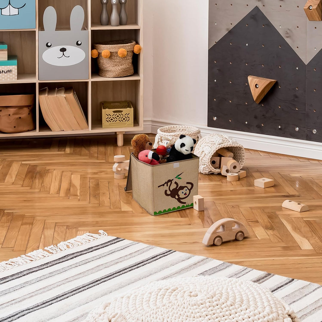 Relaxdays Aufbewahrungsbox, Koala-Motiv, Stoffbox für Kinder, faltbar, HBT: 33 x 33 x 33 cm, Spielze