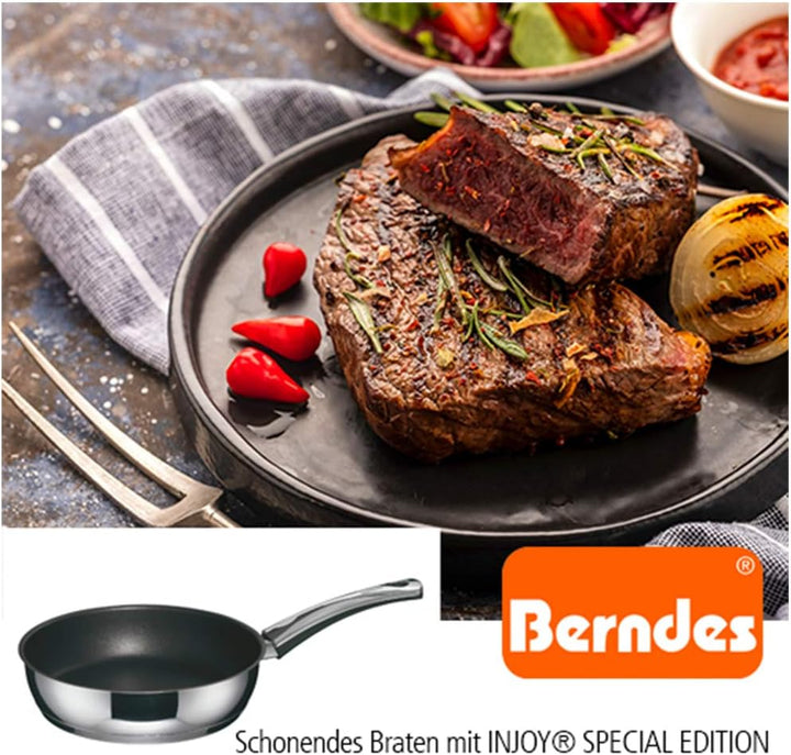 Berndes Schmorpfanne Injoy Special Edition 24 cm, hoher Rand, Pfanne für Induktion, Edelstahl, antih