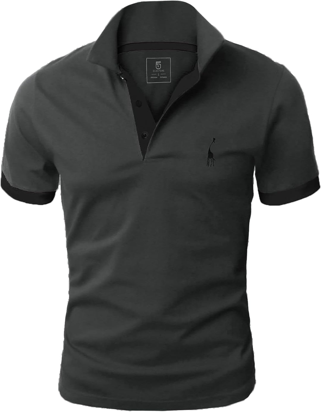 GLESTORE Poloshirt Herren Männer Hemd Herren Kurzarm Shirt Sommer M Grau&schwarz, M Grau&schwarz