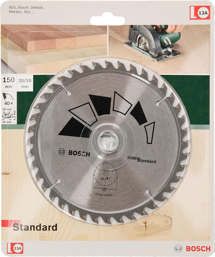 Bosch 2609256807 DIY Kreissägeblatt Basic 150 x 2.2 x 20/16,Z40, 150 x 2.2 x 20/16,Z40