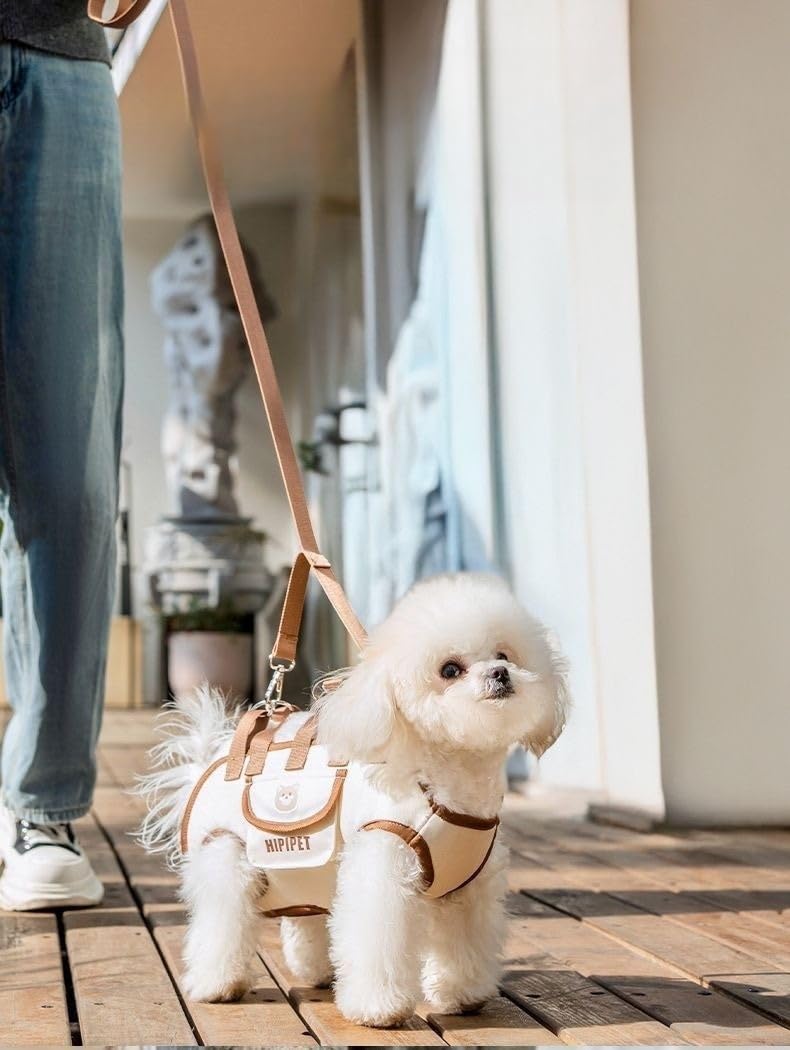 HIPIPET Hundetragerucksack, tragbare Haustier-Umhängetasche mit Leine, für kleine Hunde 1,8-8,2 kg,