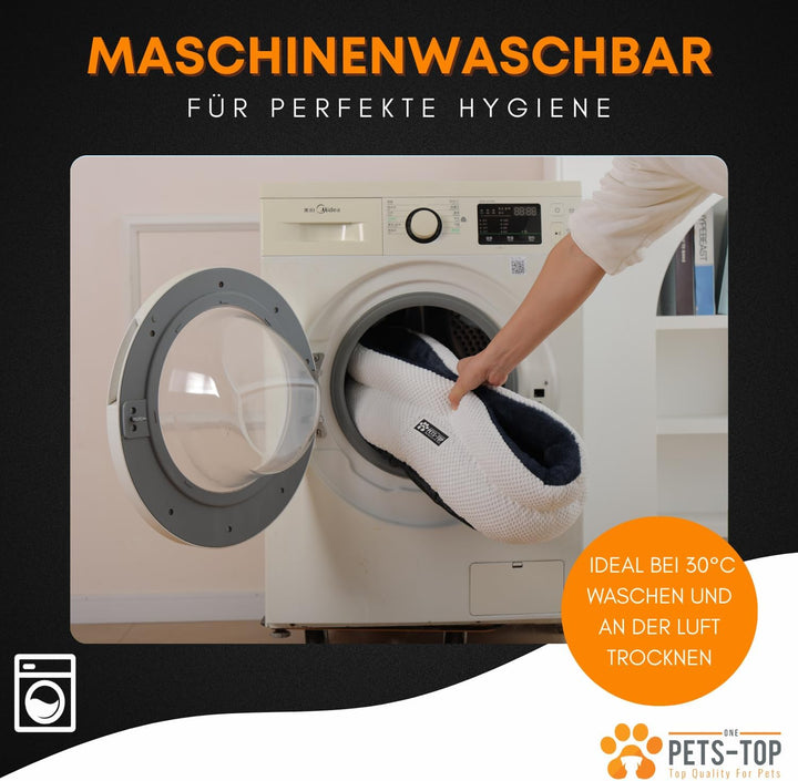 Katzenbett Rund Flauschig – Weiches Katzenkissen – Schlafplatz für Katze & Kleiner Hund – Waschbar,