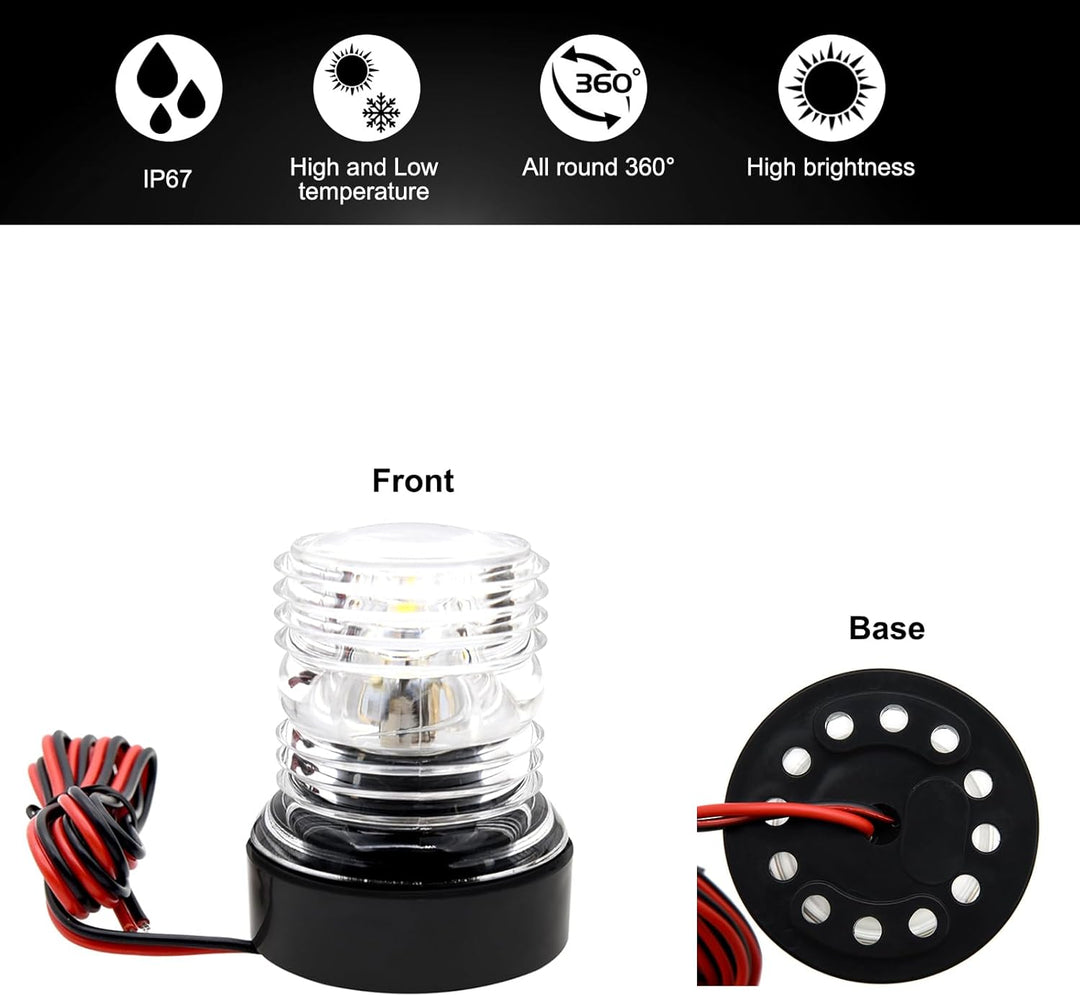 Geloo 12–24 V LED-Navigationslicht für Marineboote, Yachten, Garten, Ankerlichter, wasserdichtes Sig