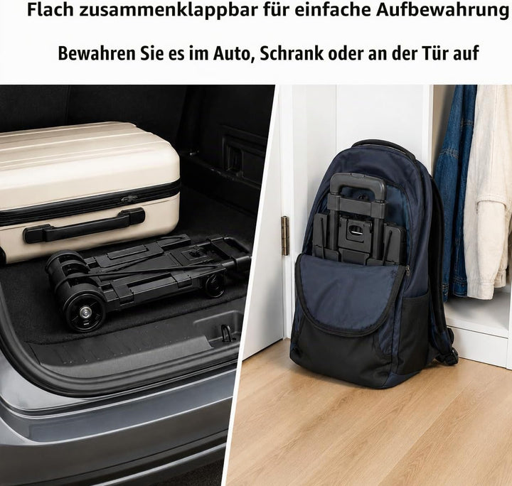 Sackkarre klappbar Aluminium Transport und Handkarre Transportkarre mit ausziehbarem Griff belastbar