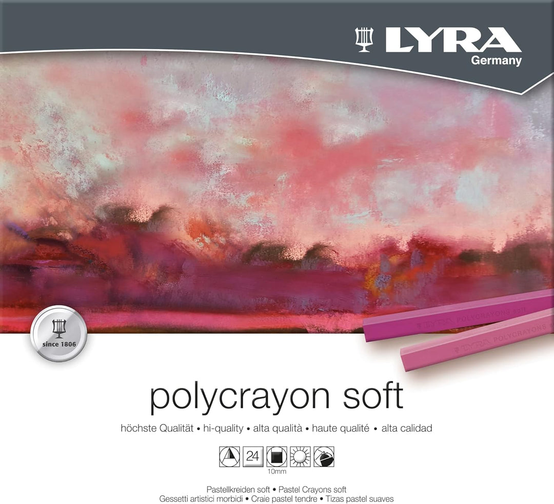 Lyra Polycrayons Federmäppchen Kreide künstlerischen Hohe Mitgliedschaft der Oberfläche Etui mit 24