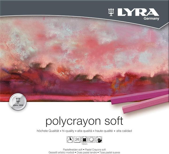 Lyra Polycrayons Federmäppchen Kreide künstlerischen Hohe Mitgliedschaft der Oberfläche Etui mit 24