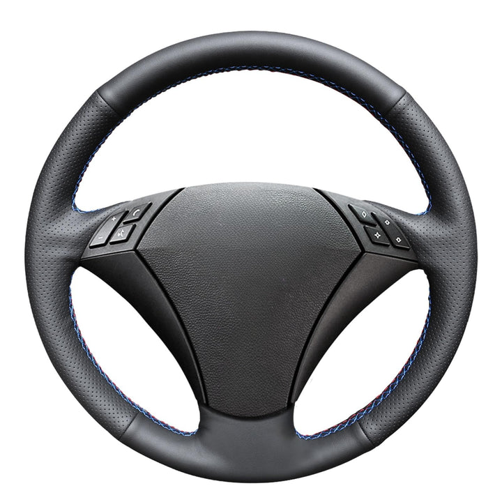 MEWANT Echt Leder Handgenähte Auto Lenkradhülle für BMW E60 (Sedan) 530d 2003-2009, E61 (Touring) 20