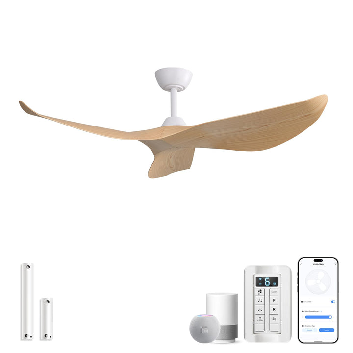 Sofucor 97cm Smart Deckenventilator mit Fernbedienung, Leise Deckenventilator mit Alexa/APP/WLAN, DC