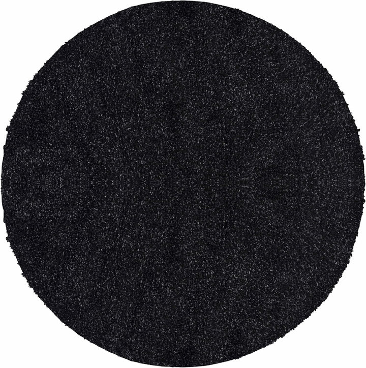 HomebyHome Shaggy Teppich Wohnzimmer Runder Flauschiger Teppich Anthrazit 120 cm Rund Einfarbig - Ho