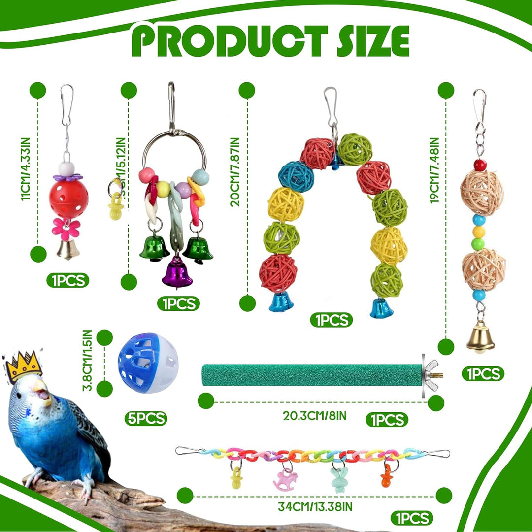 13 Stück Vogelspielzeug für Sittiche, Wellensittich Spielzeug, Vogelkäfig, Vogel Spielzeug, Vogelkäf