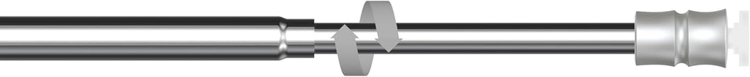 Interdeco Klemmstange (1 Stück), Klemmfix Scheibenstange mit Gummistopfen Chrom in 8/6 mm Ø, Flexo,